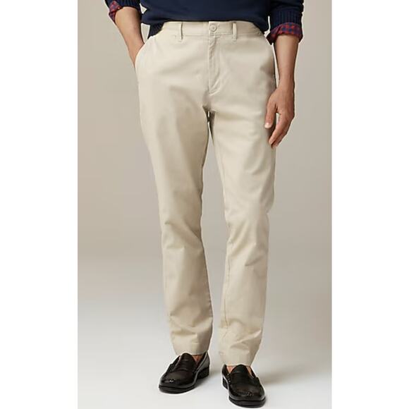 J.Crew 1040 Athletic Tapered-Fit Tech Pants Mens W34 L32 Tan Performance AU209 - Picture 1 of 11